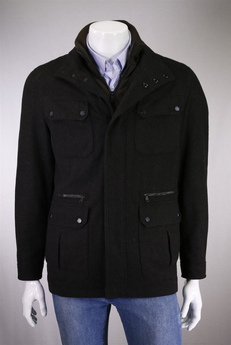 Michael Kors Brown Wool Military Coat Jacket Men's Small